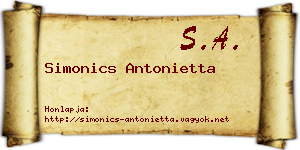 Simonics Antonietta névjegykártya